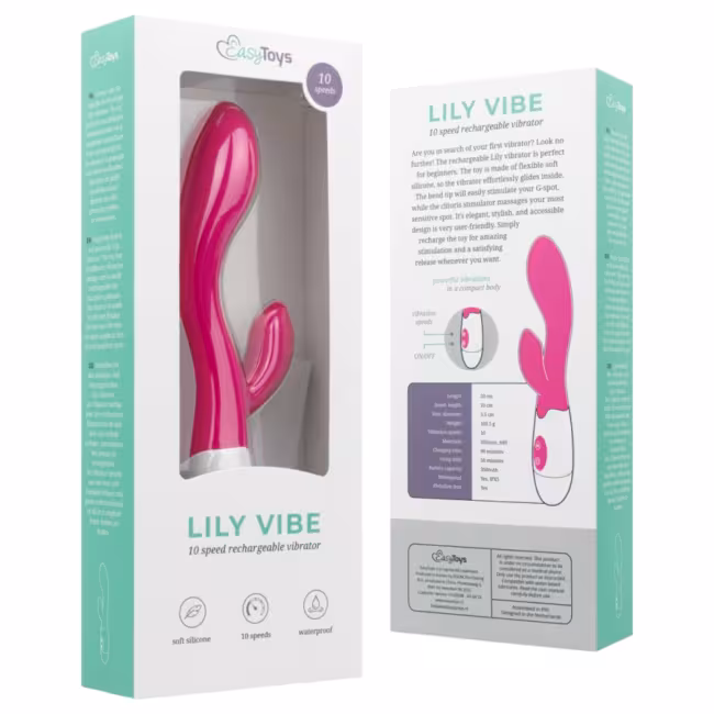 Easytoys - vibrátor s ramienkom na klitoris - dobíjací - ružový