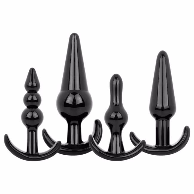 EasyToys - análne kolíky sada - 4 ks - čierna