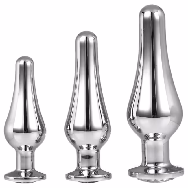 Gleaming Love - análny špičkový plug set (strieborný, 3-dielny)