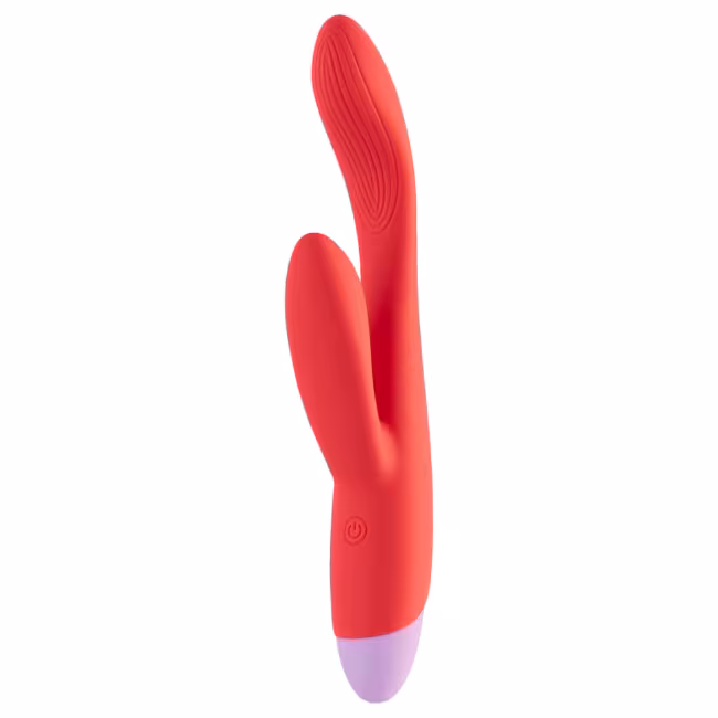Dreamtoys - vibrátor na bod G s dráždičom klitorisu - červený