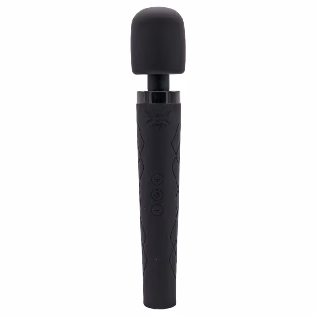 Pixey Deluxe Black Velvet - wand vibrátor L (čierny)