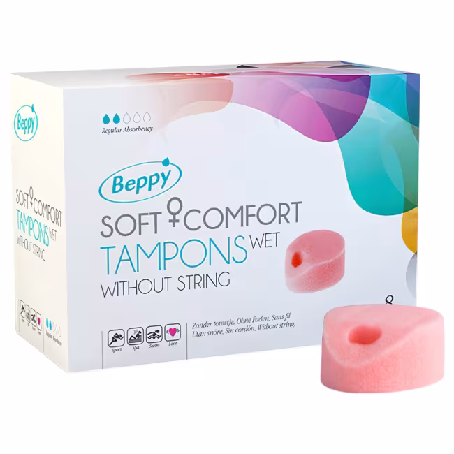 Beppy Soft bezšnúrový vlhký intímny špongiový tampón - 8 ks