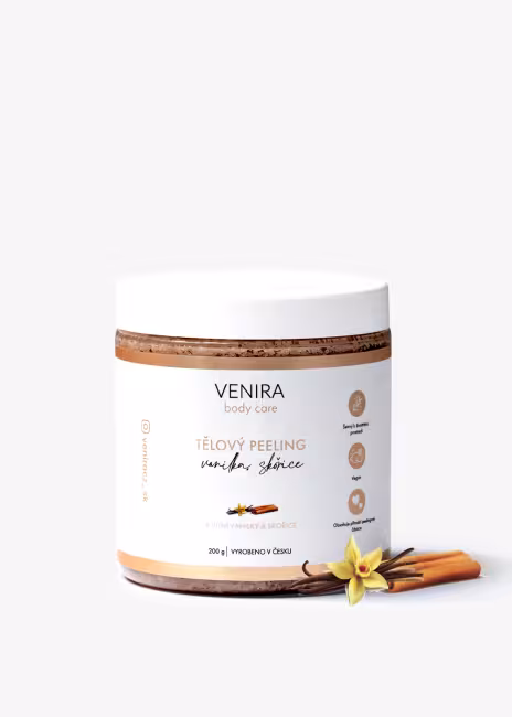 VENIRA telový peeling, vanilka a škorica, 200 g