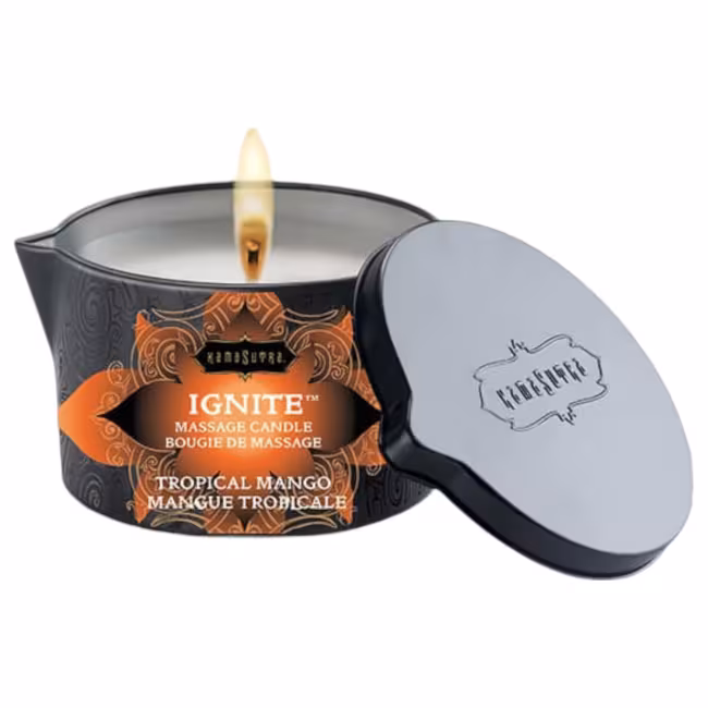 Kama Sutra - masážna sviečka - vegánska, sladké mango - 170g