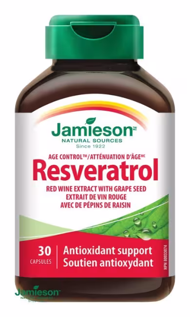 Jamieson Resveratrol 50 mg extrakt z červeného vína 30 cps.