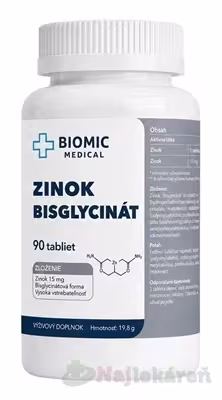 BIOMIC Zinok bisglycinát 15 mg 90 tabliet