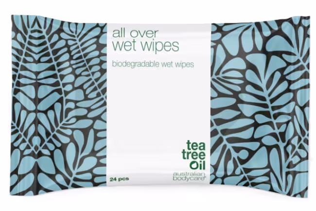 Australian Bodycare Tea Tree Oil & Lavender vlhčené obrúsky na tvár a telo 24 ks