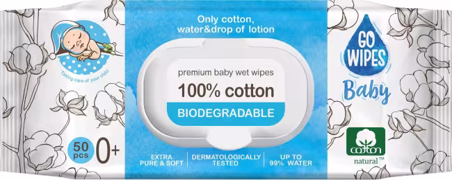 GoWipes 99 % vody Plastic Free 50 ks