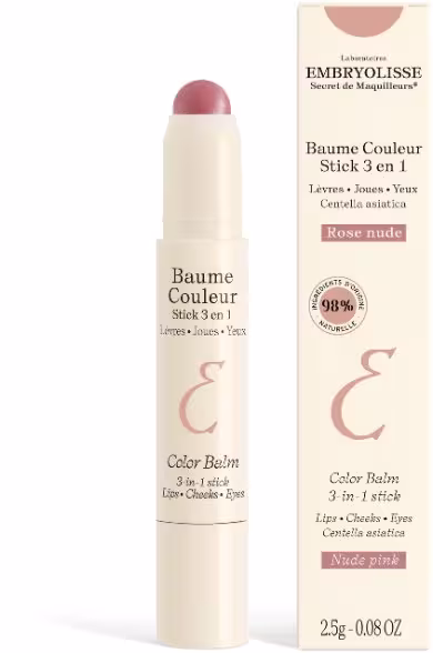 EMBRYOLISSE Baume Couleur Stick 3 en 1 Rose Nude 2,5 g