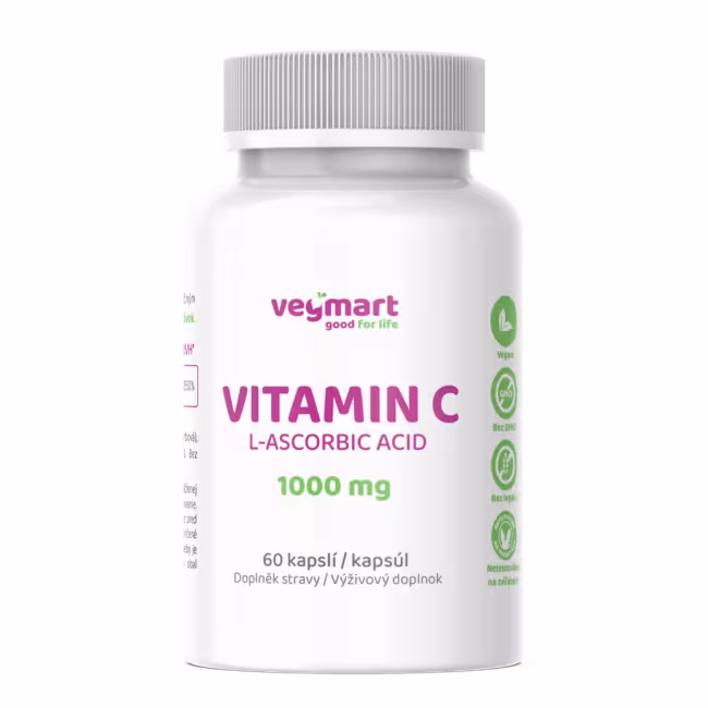 Vegmart Vitamín C (kyselina L-askorbová) 1000 mg, 60 kapsúl