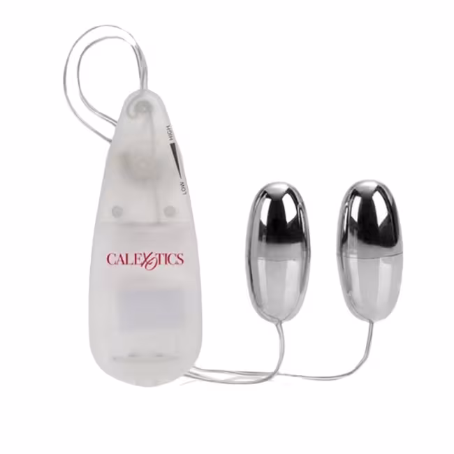 Vibračné vajíčko DOUBLE POCKET EXOTICS silver