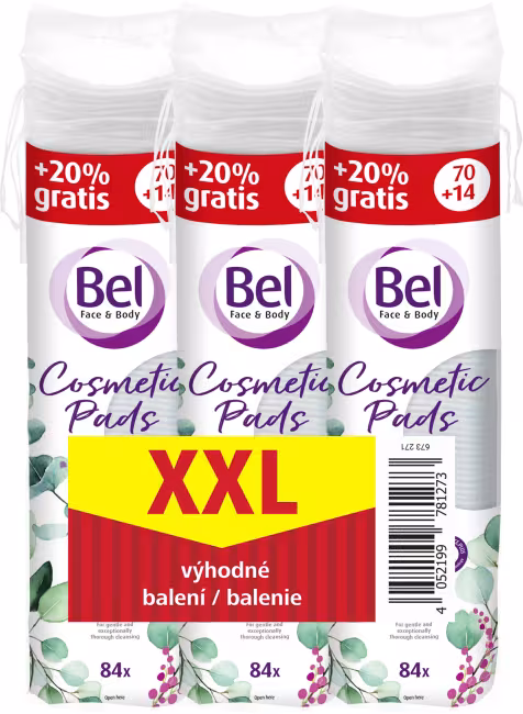 BEL Cosmetic tampóny oválne XXL pack 3× 84 ks