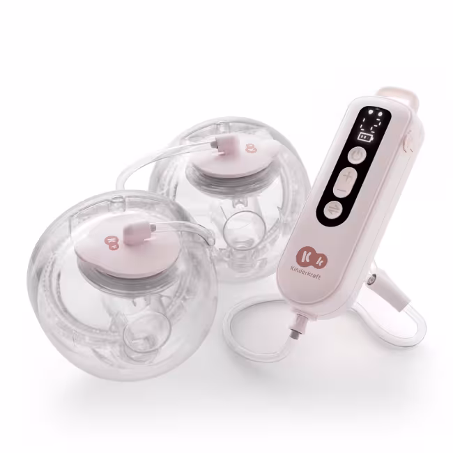 KINDERKRAFT Odsávačka mlieka Double Hands-free Gentle Flow Pink