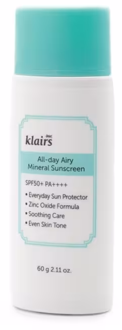 DEAR KLAIRS All-day Airy Mineral Sunscreen SPF 50+ 60 g