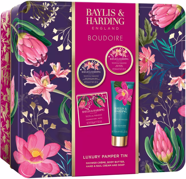 BAYLIS & HARDING Boudoire Tropical Paradise v plechovej dóze 150 ml