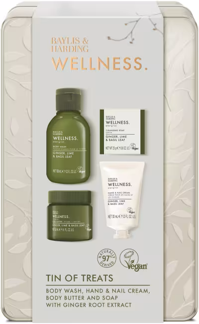 BAYLIS & HARDING Zázvor, Limetka & Bazalka v plechovej dóze 180 ml