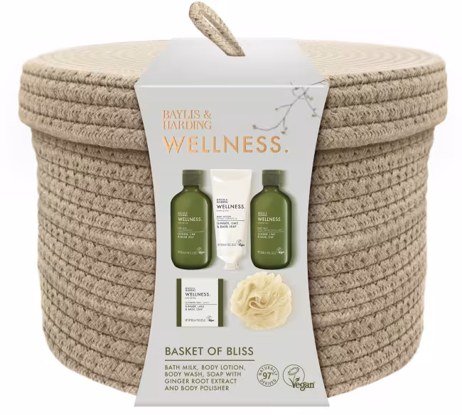 BAYLIS & HARDING Zázvor, Limetka & Bazalka v košíku 730 ml