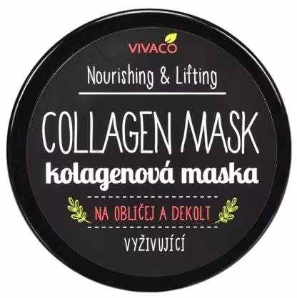 VIVACO Kolagénová maska vyživujúca na tvár a dekolt 100 ml