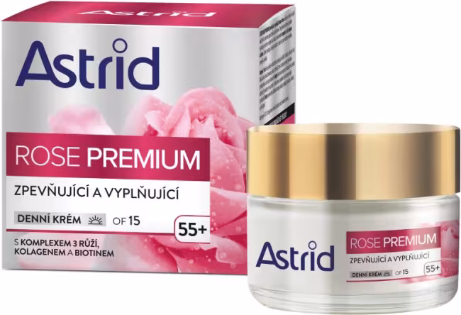 ASTRID Rose Premium 55+ spevňujúcí a vyplňujúcí denný krém OF15 50 ml