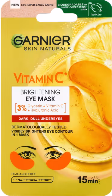 GARNIER Skin Naturals očná maska na rozjasnenie očného okolia s vitamínom C, 5 g