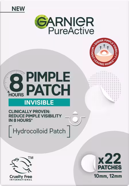 GARNIER Pure Active Hydrokoloidné neviditeľné náplasti na nedokonalosti s BHA, 22 ks