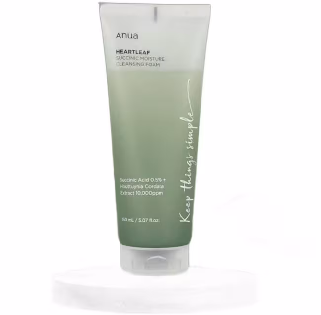 ANUA Heartleaf Succinic Moisture Cleansing Foam – Hydratačná čistiaca pena 150 ml