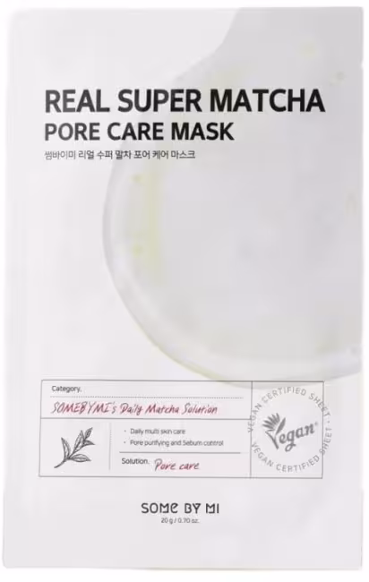 SOME BY MI Real Super Match Pore Care Mask – Čistiaca plátenková maska s Matchou 20 g