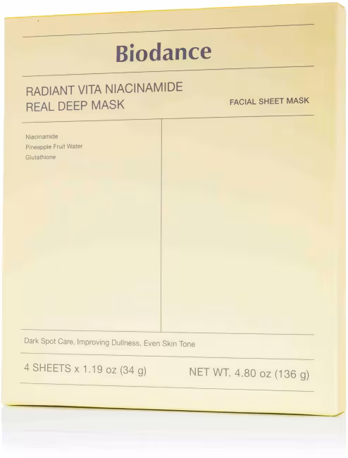 BIODANCE Radiant Vita Niacinamide Real Deep Mask 4× 34 g