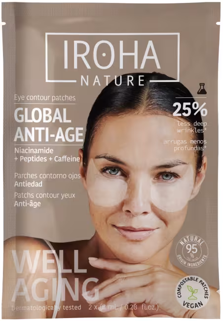 IROHA NATURE Globálne niacínamidové náplasti na oči proti starnutiu