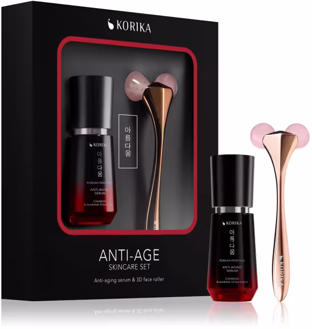 KORIKA Anti-age Skincare Set Anti-aging Serum 30 ml & 3D Face Roller