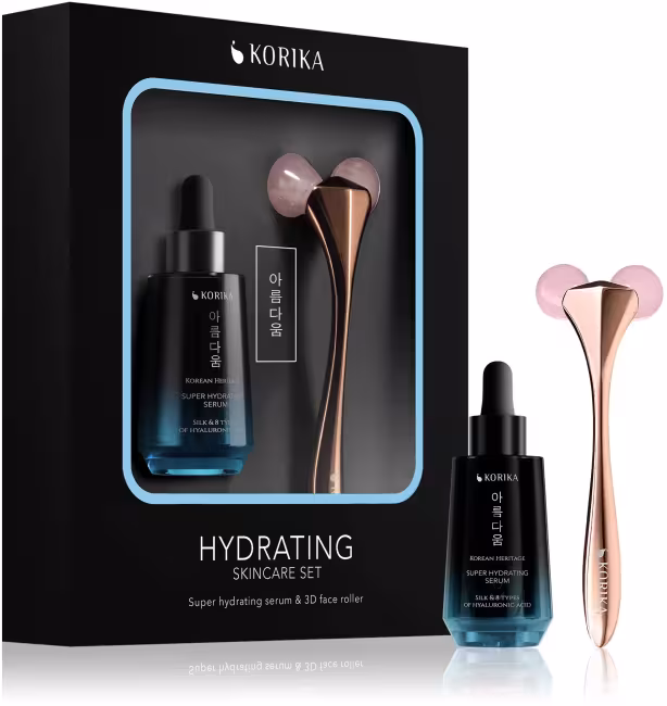 KORIKA Hydrating Skincare Set Super Hydrating Serum 30 ml + 3D Face Roller