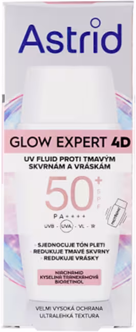 ASTRID Glow Expert UV fluid proti tmavým škvrnám a vráskam SPF 50 50 ml