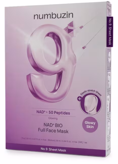 NUMBUZIN No.9 Nad+ Bio Lifting Full Cover Facial Mask 4× 48 ml
