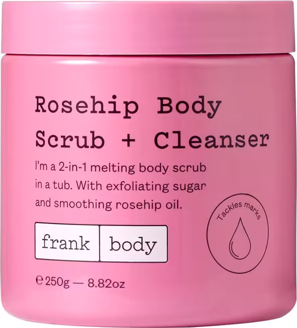 FRANK BODY Rosehip Body Scrub + Cleanser 250 g