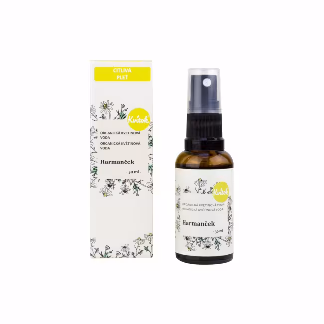 Kvitok Kvetová voda s rozprašovačom – harmanček BIO 30 ml