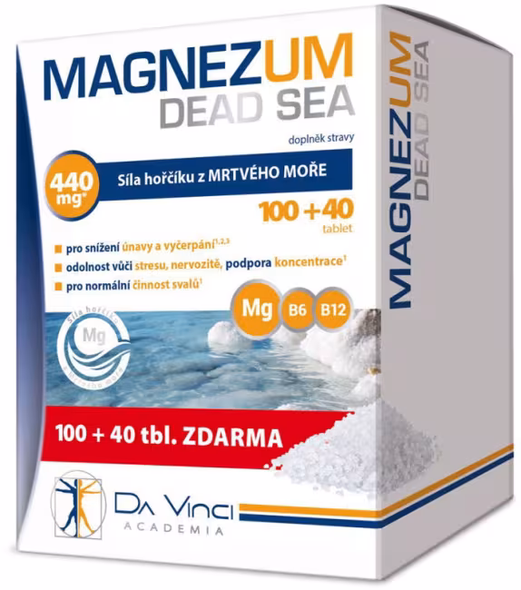 Da Vinci Academia Magnezum Dead Sea tablety s vysokým obsahom horčíka 140 tabliet