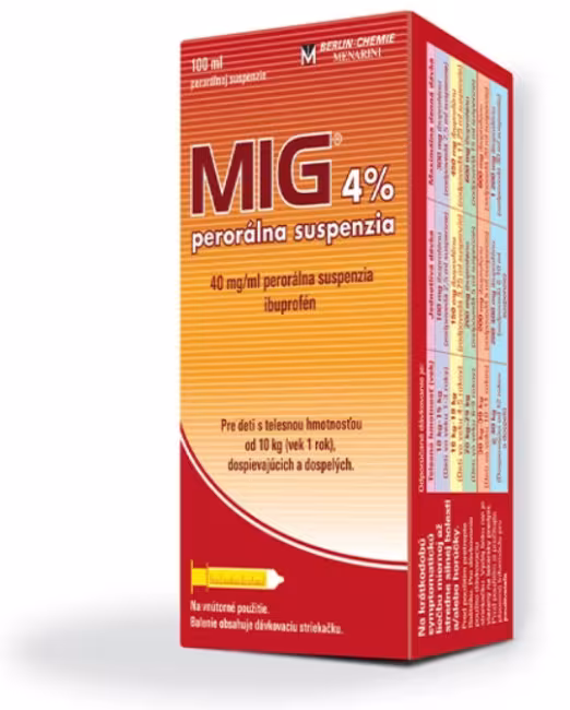 MIG 4% perorálna suspenzia sus.por. 1 x 100 ml