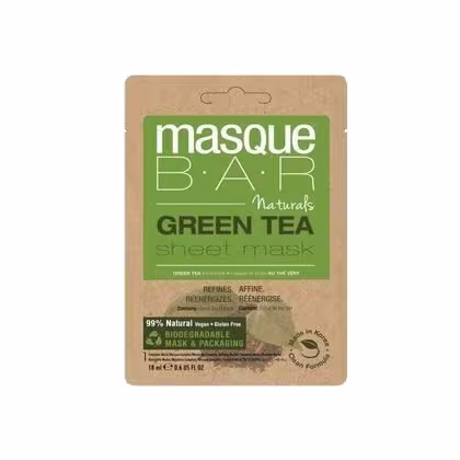 MASQUEBAR NATURALS GREEN TEA SHEET MASK NATURALS GREEN TEA SHEET MASK Čistiaca maska na tvár