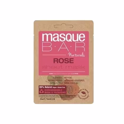 MASQUEBAR NATURALS ROSE SHEET MASK NATURALS ROSE SHEET MASK Rozjasňujúca maska na tvár