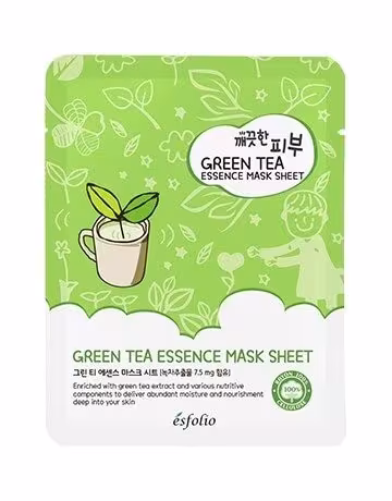 ESFOLIO PURE SKIN GREEN TEA ESSENCE MASK SHEET Detoxikačná maska na tvár