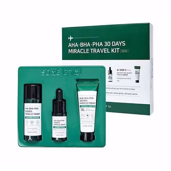 SOME BY MI AHA-BHA-PHA 30 DAYS MIRACLE TRAVEL KIT Sada produktov na problematickú pleť tváre s AHA BHA PHA kyselinami