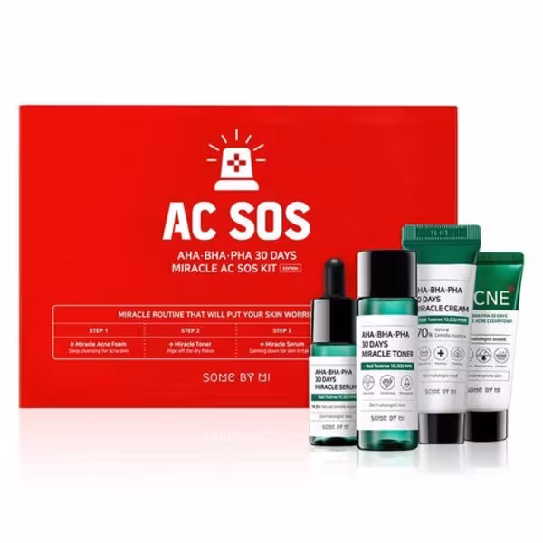 SOME BY MI AHA-BHA-PHA 30 DAYS MIRACLE AC S.O.S KIT Sada produktov s AHA BHA PHA kyselinami proti akné