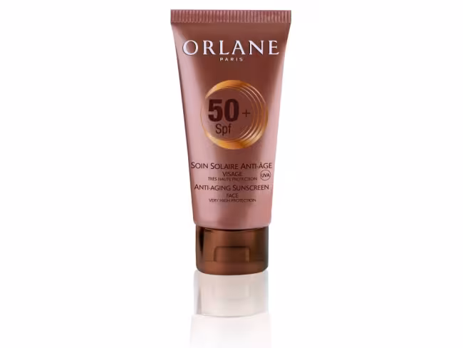 ORLANE ANTI - AGING SUNSCREEN FACE SPF 50 Solárna starostlivosť na tvár s veľmi vysokou ochranou SPF 50 as účinnými zložkami proti starnutiu.