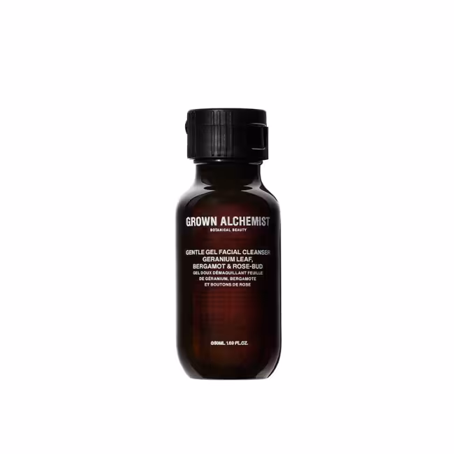 GROWN ALCHEMIST GENTLE GEL FACIAL CLEANSER: GERANIUM LEAF, BERGAMOT, ROSEBUD Čistiaci gél na tvár