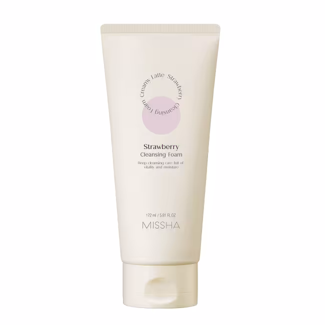 MISSHA CREAMY LATTE CLEANSING FOAM STRAWBERRY Krémová čistiaca pena