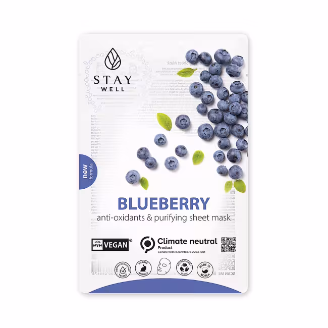 STAY WELL VEGAN SHEET MASK BLUEBERRY Pleťová maska