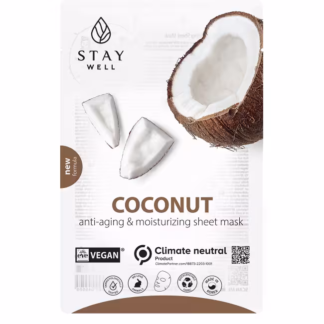 STAY WELL VEGAN SHEET MASK COCONUT Pleťová maska
