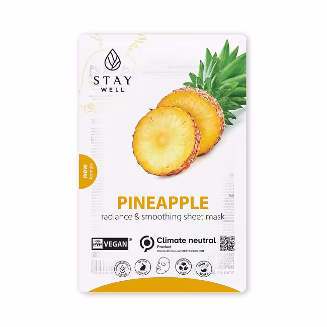 STAY WELL VEGAN SHEET MASK PINEAPPLE Pleťová maska