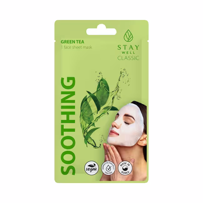 STAY WELL CLASSIC SHEET MASK GREEN Pleťová maska