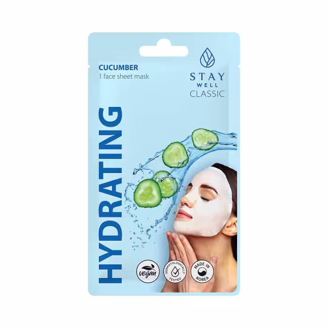 STAY WELL CLASSIC SHEET MASK CUCUMBER Pleťová maska